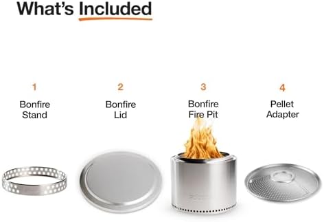 Solo Stove Bonfire Essential with Pellet Adapter Bundle | 19.5" Fire Pit
