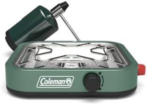 Coleman Cascade 18 1-Burner Camping Stove, Portable Cooktop with 8000 BTUs & Matchless Lighting, Fits 12-Inch Pan, Great for Outdoor Cooking, Camping, Tailgating, Grilling, BBQs, & More