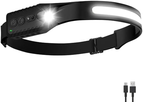 Nessciera Rechargeable LED Headlamp, 400 Lumens, USB-C, 5 Modes — Lightweight, Adjustable