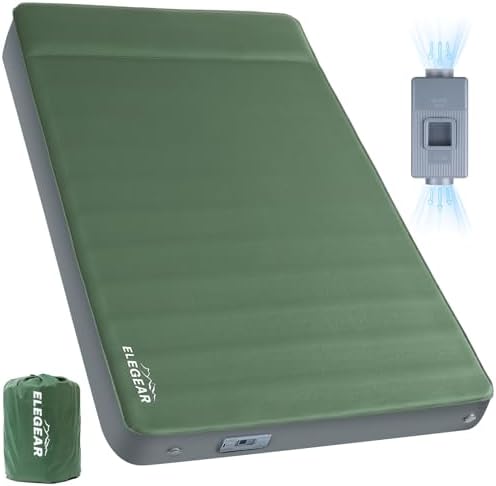 Elegear Air & Foam Camping Mattress 4" Built-in Electric Pump, Gueen Size