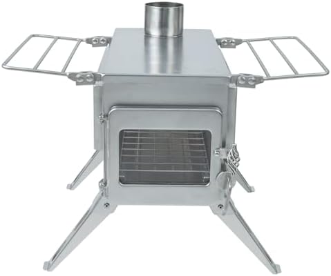 Winnerwell Nomad PLUS M-Sized Hot Tent Stove, Wood Burning Tent Stove with External Air Intake, Double View Windows & Secondary Combustion, AISI 304 Stainless Steel Camping Wood Stove
