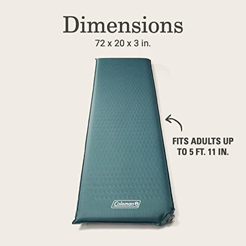 Coleman Silver Springs Self-Inflating Sleeping Pad, Comfortable Camp Pad with Insulating Foam & Durable PVC Coating, Lightweight Sleeping Mat Inflates in Minutes