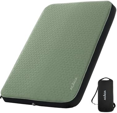 Acacia 4" Thick Self Inflating Sleeping Pad with Foam, Innovative Y-Shaped Telescopic Structure, Ultraportable Camping Air Mattress with Pump Sack, Easy Roll Up Sleep Bed for Travel Tent Car