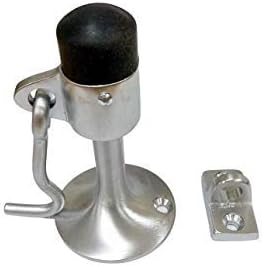 QCAA Solid Brass Door Stop, Satin Chrome, 1 Pack