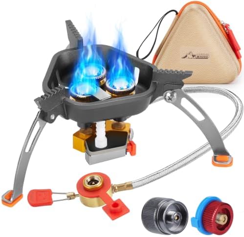 WADEO 7200W Windproof Camp Stove, Camping Gas Stove with Piezo Ignition