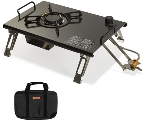Naturehike Camping Gas Stove for IGT Table, Folding Isobutane Stove with Carry Bag, Portable Camp Stove for Outdoor Car Camping Cooking Tailgating