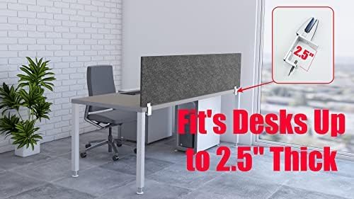 OBEX Panel Desk Mounted PET Privacy Screen, 24" x 42", Shadow