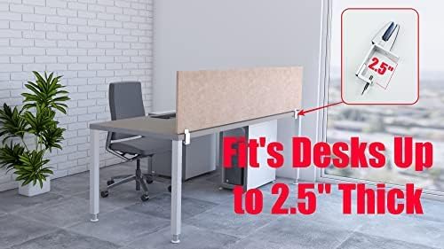 OBEX Panel Desk Mounted PET Privacy Screen, 18" x 36", Sand