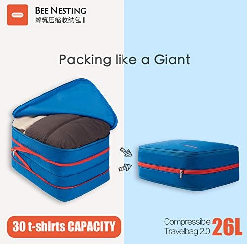 Bee Nesting Waterproof Compression Packing Cubes, Travel Packing organizers