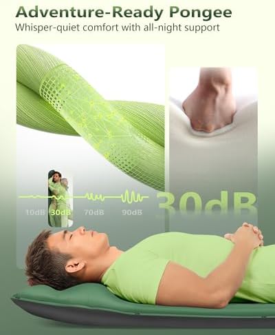 Self-Inflating Sleeping Pad with Built-in Pillow, 8R-Value 4 Season