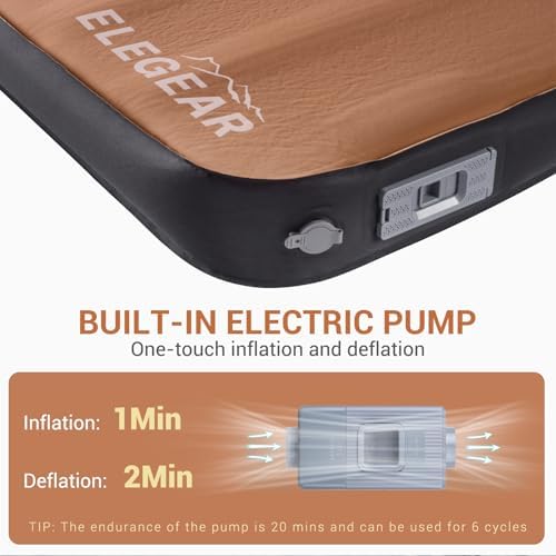 Elegear Air & Foam Self Inflating Sleeping Pad 4" Built-in Electric Pump