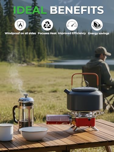 SYIPO Portable Camping Stove, Ultralight Backpacking Stove with Stable Support Wind-Resistance Camp Stove, Mini Outdoor Folding Metal Camping Gas Stove for Camping, Hiking, Cooking, ect.