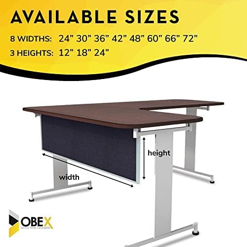OBEX Acoustic Table Mounted Modesty Desk Privacy & Sound Absorbing Panel for Office Cubicles, 18" x 66", Slate