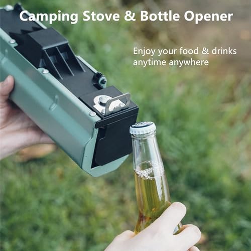 Foldable Gas Camping Stove with Bottle Opener, Backpacking Tool, GS330