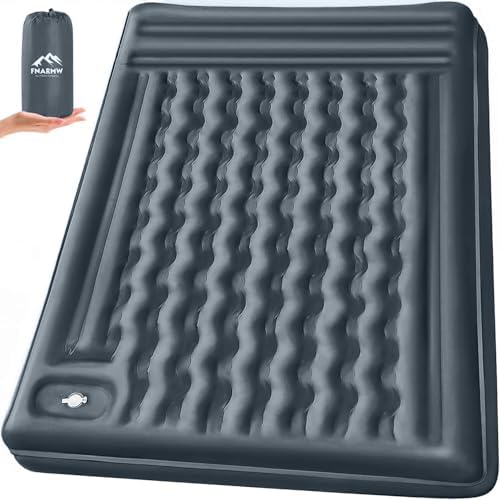 FNARMW Double Sleeping Pad Camping with Pillow & Built-in Foot Pump