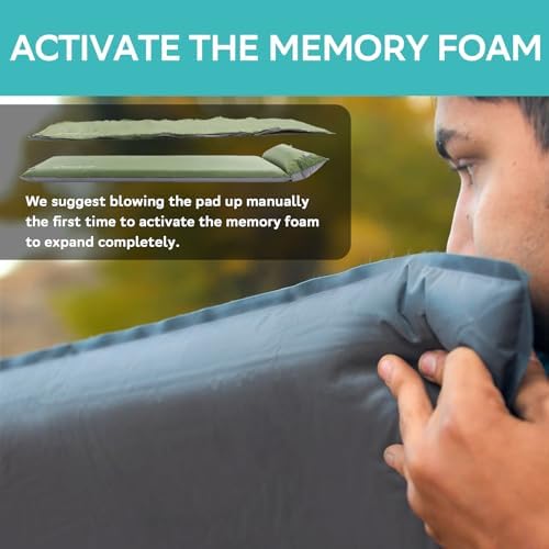 Clostnature 2in Lightweight Self Inflating Sleeping Pad for Camping