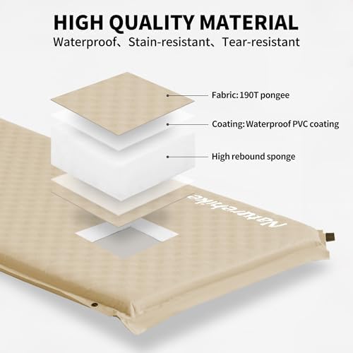 Naturehike Connectable Self Inflating Sleeping Pad, 2.36" Memory Foam Camping Pad, Backpacking Camping Mattress Pad for Tent, Travel, Car, Hammock