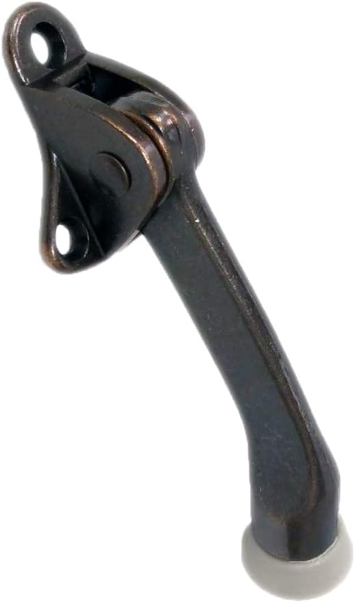 QCAA Heavy Duty Kickdown Door Holder, Zinc Die Cast, Antique Copper, 2 Pack