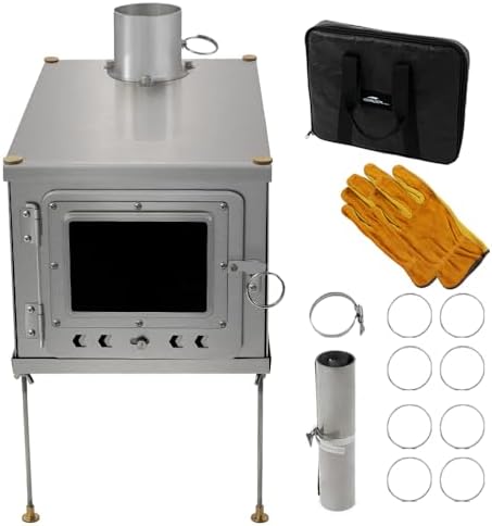 Soomloom foldable titanium wood-burning stove WintourULtai0.5mmlightweight compact durable portable folding wood burning outdoor camping hiking bushcraft ultralight cooking heatingfirewood stove