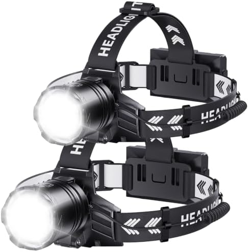 OMALIGHT Rechargeable Headlamp, Super Bright LED Headlamp, 5 Modes Zoomable