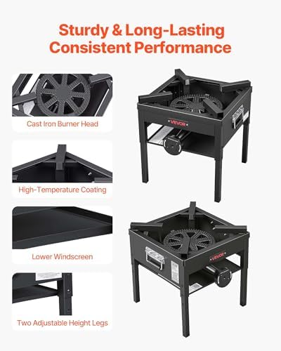VEVOR 1 Burner Outdoor Propane Gas Stove, Propane LPG Gas Camping Stove,