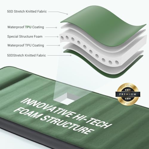 Elegear Air & Foam Self Inflating Sleeping Pad 4" Built-in Electric Pump