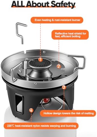 Odoland 1.4L Heat Exchanger Camping Stove Outdoor Camping Cookware
