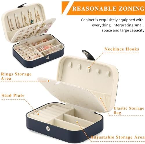 Travel Jewelry Box, PU leather Small Jewelry Organizer