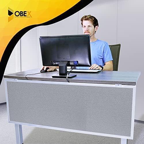 OBEX Acoustic Table Mounted Modesty Desk Privacy & Sound Absorbing Panel for Office Cubicles, 12" x 60", Overcast