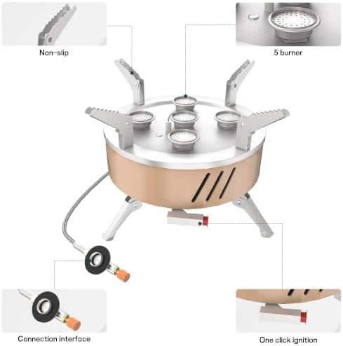5 Burner Portable Propane Camping Stove