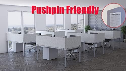 OBEX Panel Desk Mounted PET Privacy Screen, 18" x 30", Stone