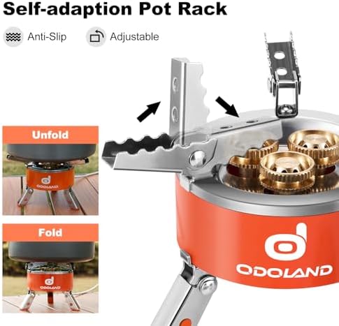 Odoland 5000W Portable Camping Stove Lightweight Camp Stove Collapsible Backpacking Stove with EVA Box for Outdoor Camping Cooking Hiking and Picnic