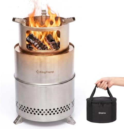 KingCamp Portable Camping Stove 304 Stainless Steel Wood Burning Stove