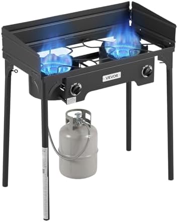 VEVOR 2 Burner Outdoor Propane Gas Stove, Propane LPG Gas Camping Stove,