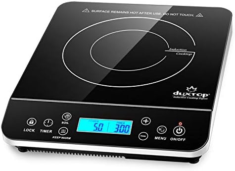 Duxtop Portable Induction Cooktop, Countertop Burner 1800W Silver 9600LS