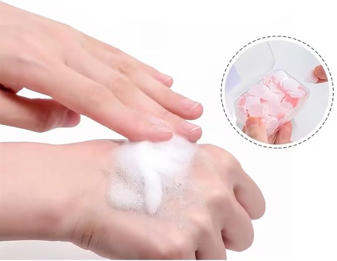 3 Boxes 300Pcs Portable Hand Washing Soap Sheets, Different Scented Mini Petal
