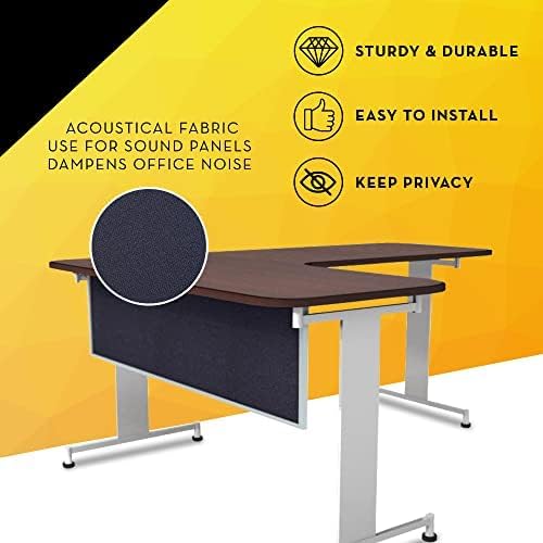 OBEX Acoustic Table Mounted Modesty Desk Privacy & Sound Absorbing Panel for Office Cubicles, 18" x 66", Slate