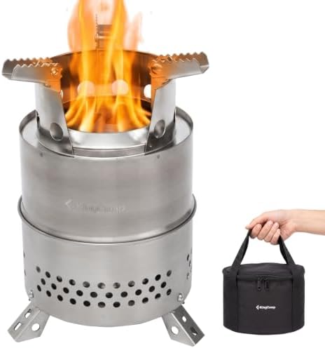 KingCamp Portable Camping Stove 304 Stainless Steel Wood Burning Stove