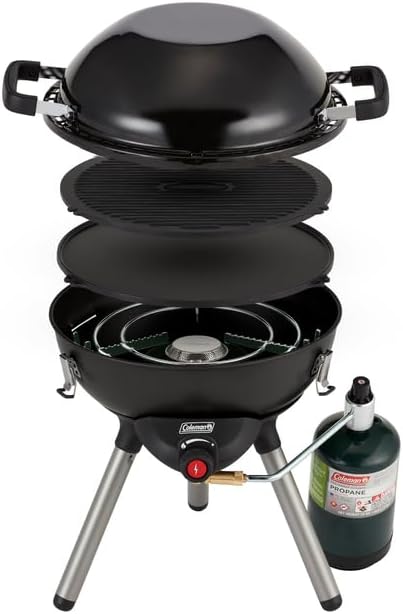 Coleman 4-in-1 Portable Propane Grill with 4 Cooking Attachments, Grill/Stove/Griddle/Wok with 7000 BTUs of Power for Grilling, Tailgating, Camping, BBQ, & More