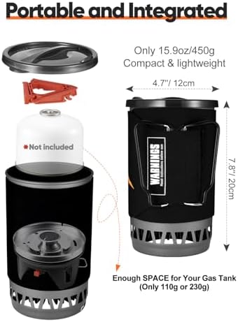 Odoland 1.4L Heat Exchanger Camping Stove Outdoor Camping Cookware