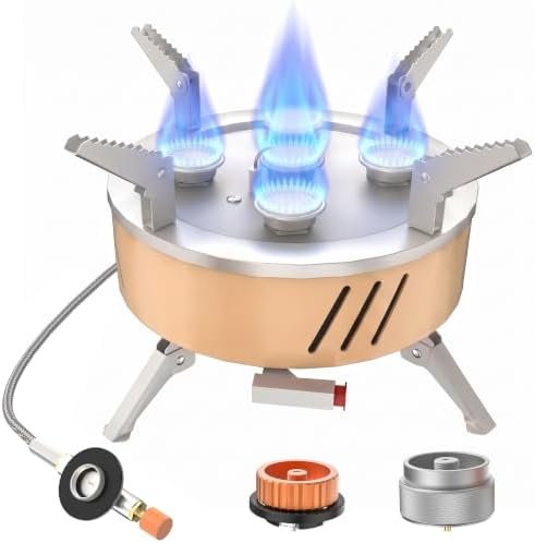 Veralune Camping Stove, Portable Gas Stove, 57500 BTU High Power