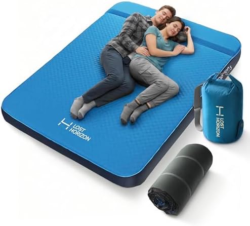 Lost Horizon Self-Inflating Foam Camping Mattress, Queen, 3" Thick