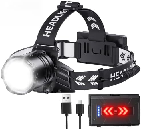 OMALIGHT Rechargeable Headlamp, Super Bright LED Headlamp, 5 Modes Zoomable