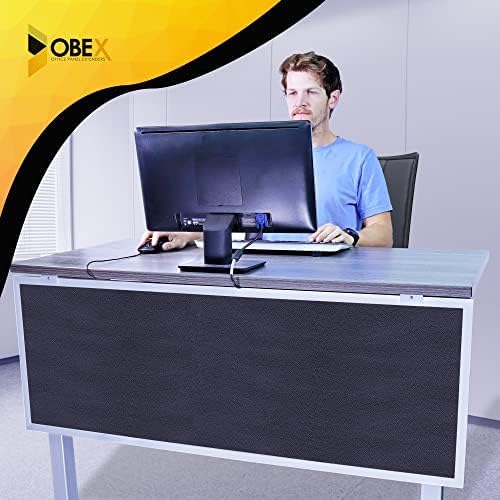 OBEX Acoustic Table Mounted Modesty Desk Privacy & Sound Absorbing Panel for Office Cubicles, 18" x 66", Slate
