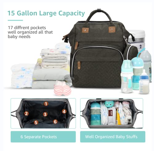 DERJUNSTAR Diaper Bag Backpack, Large Baby Bag