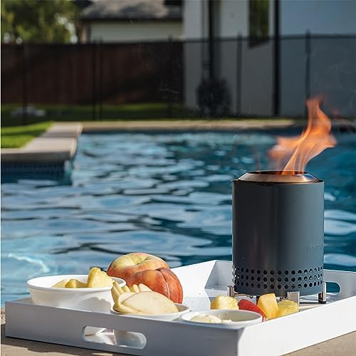 Solo Stove Mesa, 5.1 Inch Tabletop Fire Pit with Stand - Smokeless, Stainless Steel Fire Pit for Camping, Outdoor & Patio- Wood Burning or Pellet Fueled Portable Bonfire, 1.4lbs, Water