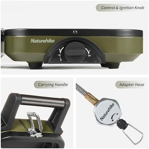 Naturehike 2 Burner Folding Camping Stove with Griddle