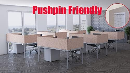 OBEX Panel Desk Mounted PET Privacy Screen, 18" x 36", Sand