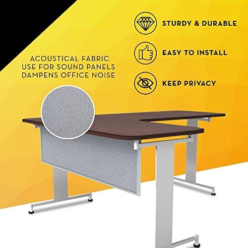 OBEX Acoustic Table Mounted Modesty Desk Privacy & Sound Absorbing Panel for Office Cubicles, 12" x 60", Overcast