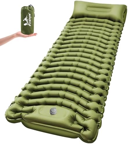 Ultralight Camping Sleeping Pad with Pillow & Built-in Foot Pump